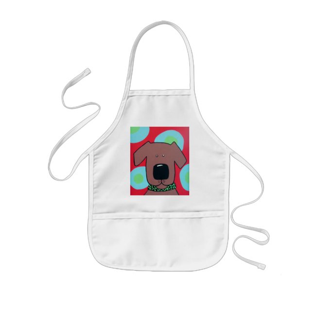 Tablier Enfant Le chien Brown badine le tablier (Devant)