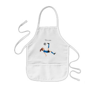 Tablier Enfant Le footballeur de la fille personnalisé