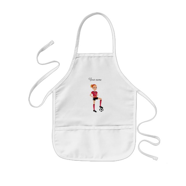 Tablier Enfant Le footballeur de la fille personnalisé (Devant)