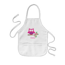 Le hibou mignon rose personnalisé badine le