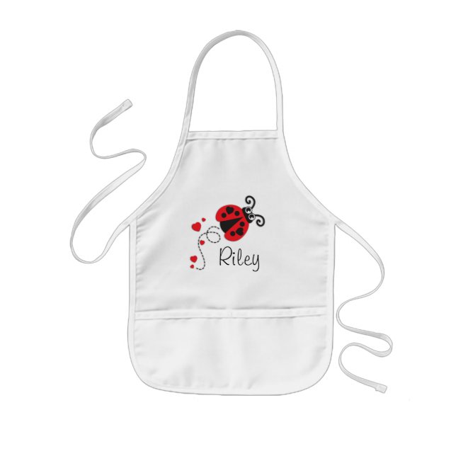 Tablier Enfant Le vol rouge mignon d'amour de coccinelle de (Devant)