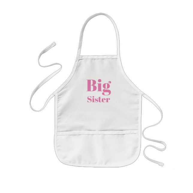 Tablier Enfant LETTRE GRANDE SOEUR Pink (Devant)