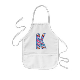 Tablier Enfant Lettre K multicolore colorée comme dans Kay