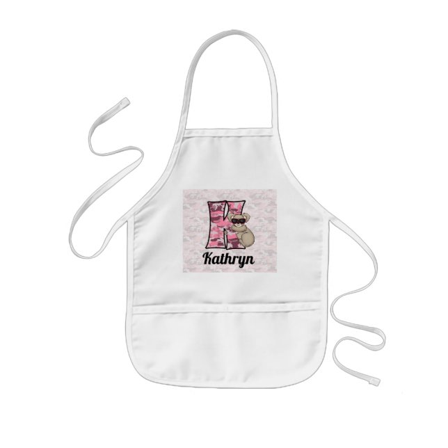 Tablier Enfant LETTRE KID'S Pink Koala MONAMARMÉE K (Devant)