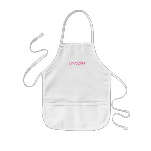 Tablier Enfant Lettres fuchsia "Unicorne" minimaliste rose chaud