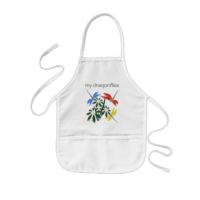 Tablier Enfant Libellules colorées, personnalisées (Devant)