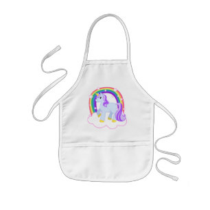 Tablier Enfant Licorne magique mignonne avec l'arc-en-ciel