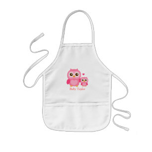 Tablier Enfant Maman et moi, Chouette bébé mignonne, Rose