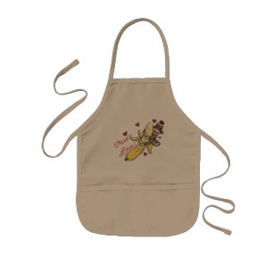 Tablier Enfant Marchandises de Valentine de singe de chaussette