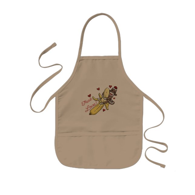 Tablier Enfant Marchandises de Valentine de singe de chaussette (Devant)