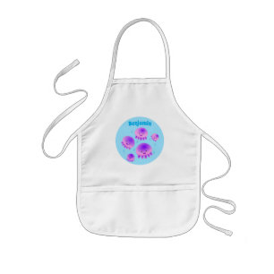 Tablier Enfant Méduse kawaii dessin animé rose violet mignon