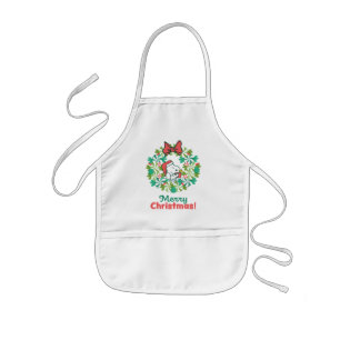 Tablier Enfant Merry Christmas Peppermenthe Holiday Wreath