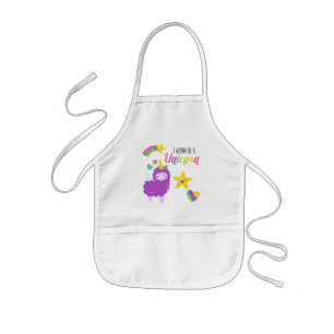 Tablier Enfant Mignon Lama Je veux être une licorne