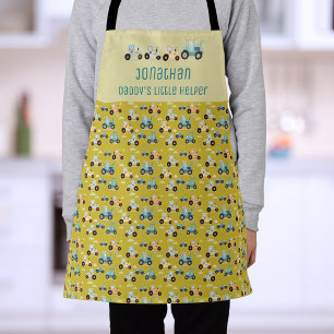Tablier enfant motif tracteur mignon