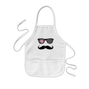 Tablier Enfant Moustache et lunettes de soleil drôles