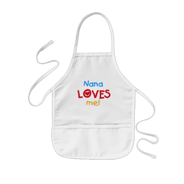 Tablier Enfant Nana aime mes t-shirts et cadeaux (Devant)