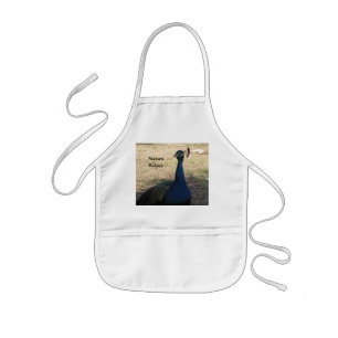 Tablier Enfant Nana's Helper Beautiful Bright Blue Peacock Photo