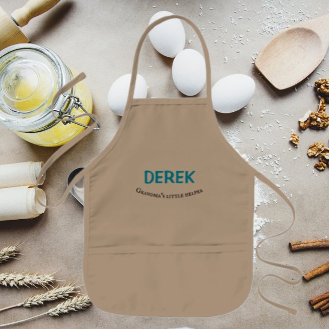 Tablier Enfant Nom du petit garçon d'aide de grand-mère (In Situ)