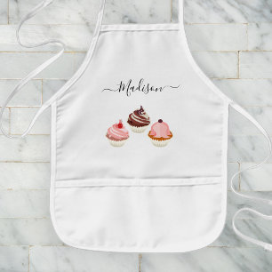 Tablier Enfant Nom Personnalisé Cupcake Party Baking Fun Pour Les