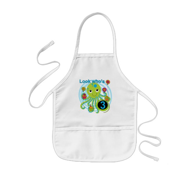Tablier Enfant Octopus 3e anniversaire T-shirts et cadeaux (Devant)