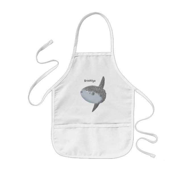 Tablier Enfant Oiseau de mer mola mola mignonne caricature (Devant)