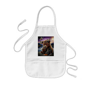 Tablier Enfant Ours de miel et papillons