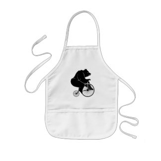 Tablier Enfant Ours montant un vélo