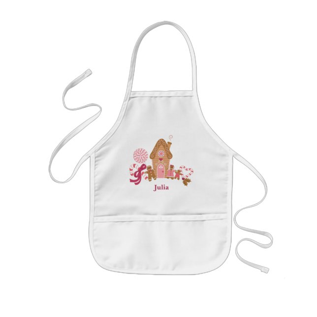 Tablier Enfant Pain d'épice rose mignon Bains de bonbons Enfants  (Devant)