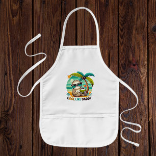 Tablier Enfant Paresseux Mignon Cool Comme Papa sous un Palmier