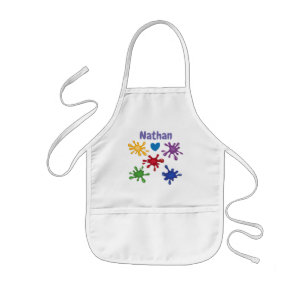 Tablier Enfant Peignez éclabousse l'artiste personnalisé