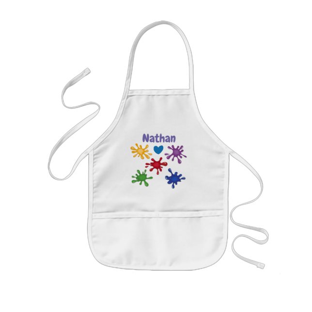 Tablier Enfant Peignez éclabousse l'artiste personnalisé (Devant)