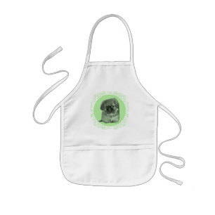 Tablier Enfant Pekingese Puppy Green
