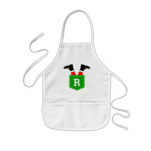 Tablier Enfant Père Noël monogramme personnalisé dans la poche ap