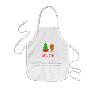 Tablier Enfant Personalized Christmas Kids Baking Apron with Name