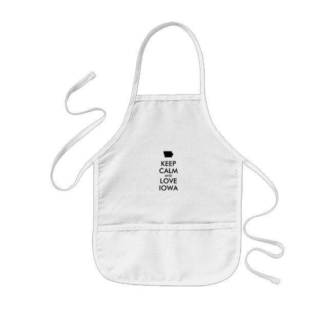 Tablier Enfant Personnalisable KEEP CALM et J'AIME IOWA (Devant)