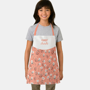 Tablier Enfant Personnalisé – Coquelicots Blancs