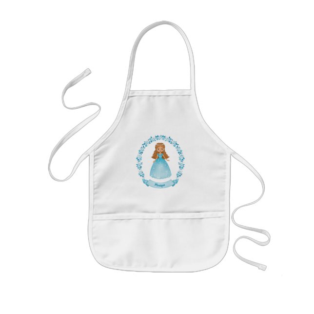 Tablier Enfant Personnalisé Cute Blue Girly Royal Princess (Devant)