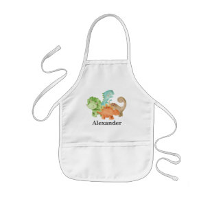 Tablier Enfant Personnalisé Garçons mignon Dinosaure et nom