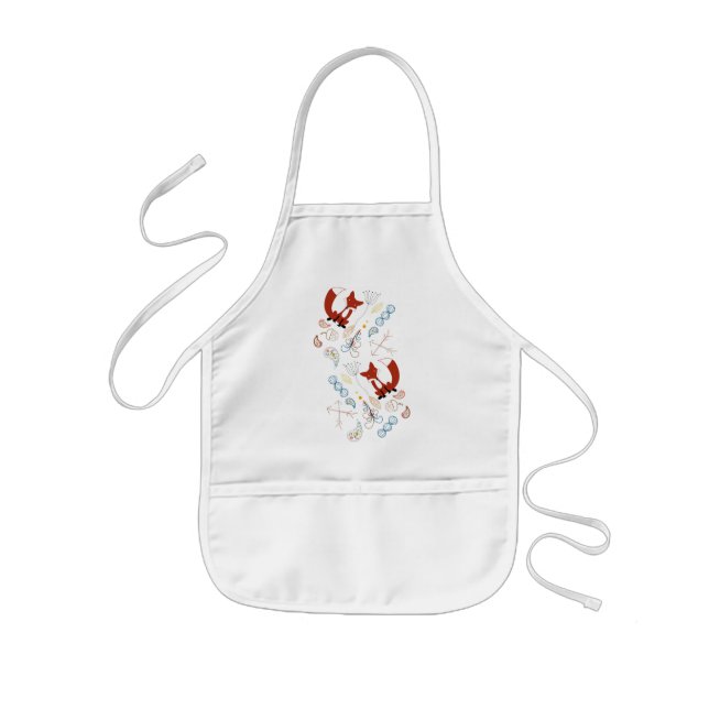 Tablier Enfant Personnaliser le Motif Woodland Fox moderne (Devant)