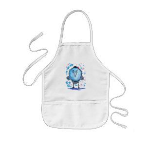 Tablier Enfant Petit Bleu Oiseau Enfants Apron Amusant