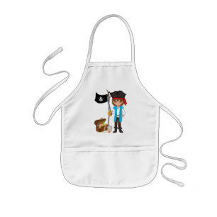 Tablier Enfant Petit pirate au trésor et porte-drapeau