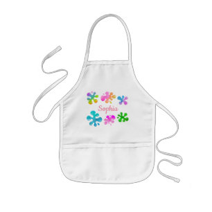 Tablier Enfant Petite artiste peintre art Girl Splats Arc-en-ciel