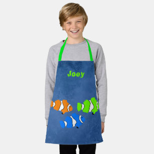 Tablier Enfant Poisson Clown Chef Personnalisé