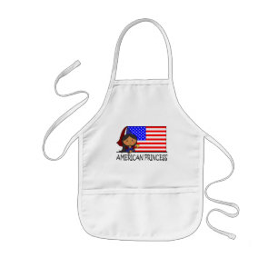 Tablier Enfant Princesse américaine mignonne Flag de clipart