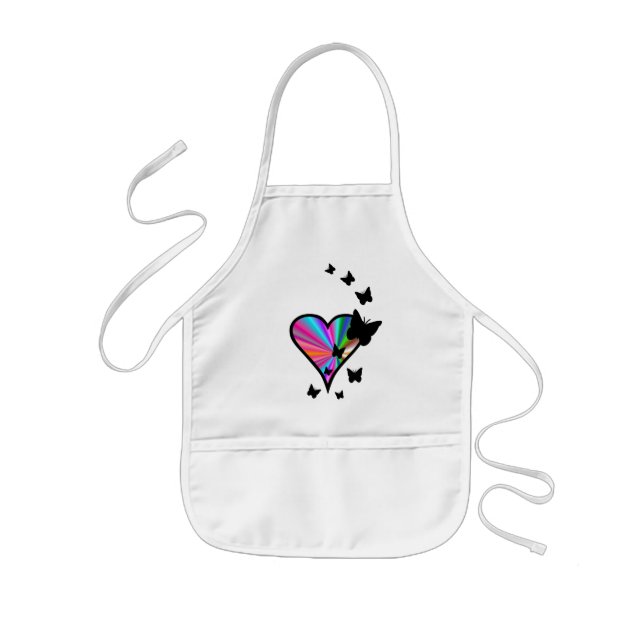 Tablier Enfant Rainbow heart and Butterfly (Devant)