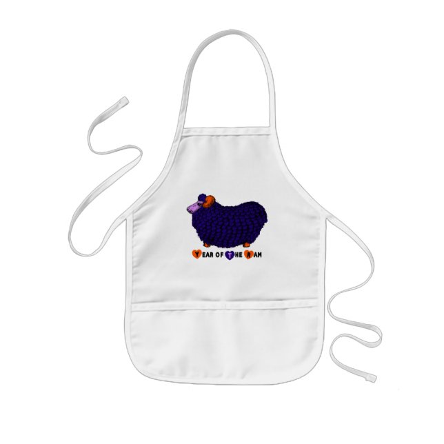 Tablier Enfant Ram Sheep Année Purple Illustration Kids Apron (Devant)