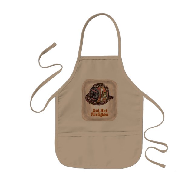 Tablier Enfant Red Hot FireFighter nom personnalisé Apron (Devant)