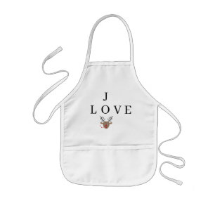 Tablier Enfant Reindeer Love Joy Festive Noël Crossword mignonne