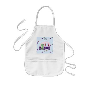 Tablier Enfant Remorque rétro Shabbychic, camping-car, caravane
