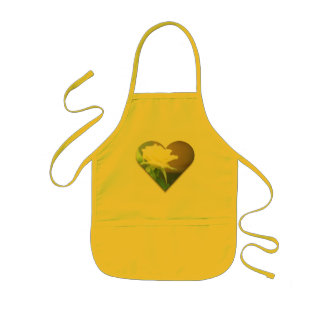 Tablier Enfant Rose jaune dans le coeur